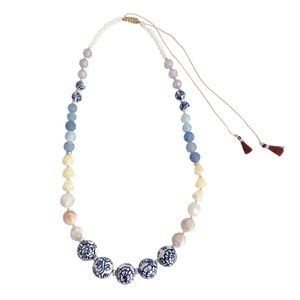 J. Jill NecklacePreowned Very Pretty Porcelain & Blue/Multicolor Beads